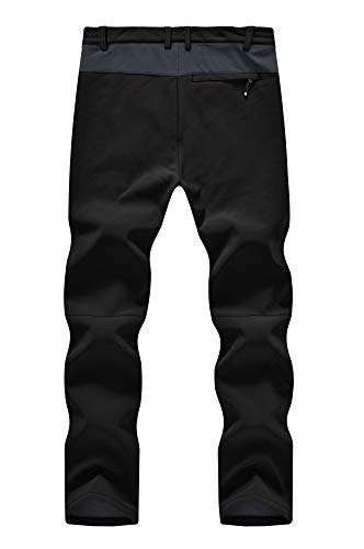 YSENTO Men's Fleece Lined Ski Snow Pants Winter Waterproof Softshell Insulated Hiking Cargo Pants Black US 32 - Image 3