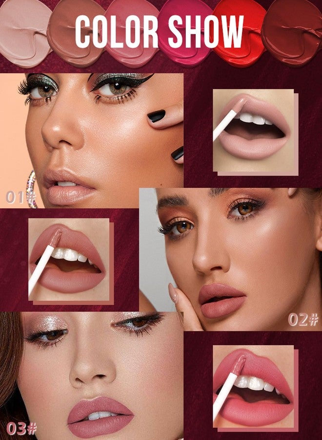 LYSdefeu Matte Lipstick Kit for Women,Nude Pink Lip Tint Stain Lipgloss Long Lasting - Image 2