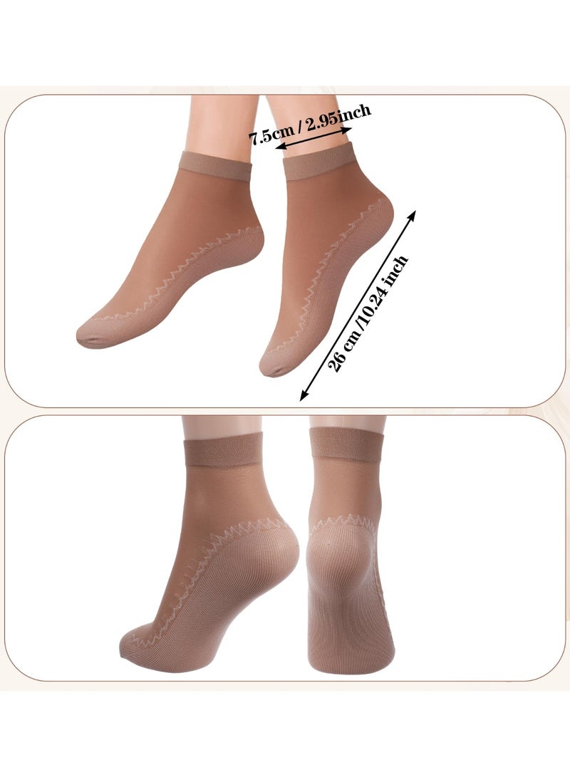 Women Ankle Stockings 12 Pack, Soft Nylon Ankle Socks With Reinforced Bottom And Toe, Black Nude Coffee Casual Daily Foot Accessory - Image 3