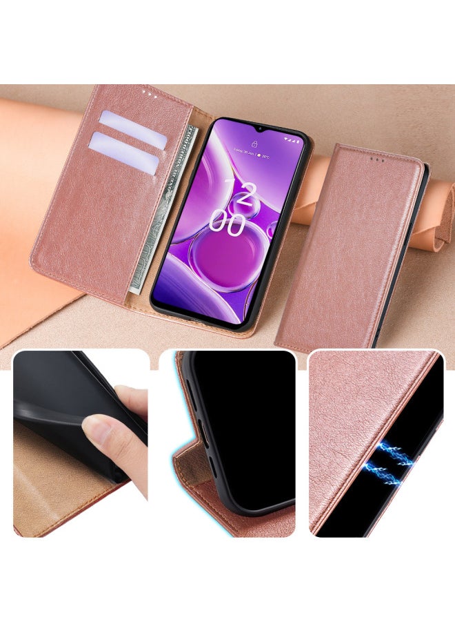ماركة غير محددة - حافظة هاتف محمول نوكيا C110 4G 2.4 حافظة هاتف قابلة للطي G20 فتحة لبطاقة الهاتف - اللون: ذهبي وردي - الموديل المطبق: نوكيا G50 5G - Image 1