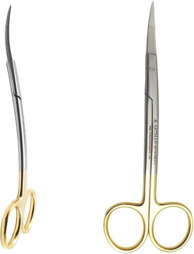 Artman Instruments Scissors 5.5 inch LaGrange Double curved tungsten carbide inserts Gold Plated handle | Dental ENT EYE DERMA Embroidery Applique & Fabric Stitches - Image 1
