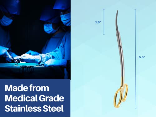 Artman Instruments Scissors 5.5 inch LaGrange Double curved tungsten carbide inserts Gold Plated handle | Dental ENT EYE DERMA Embroidery Applique & Fabric Stitches - Image 5