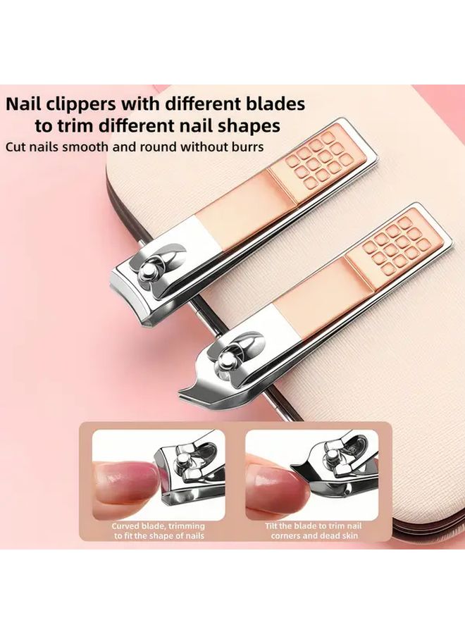 مجموعة Rose Golden للعناية بالأظافر والأقدام مكونة من 7 قطع مع شفرات متينة وعلبة قابلة للطي - Image 5