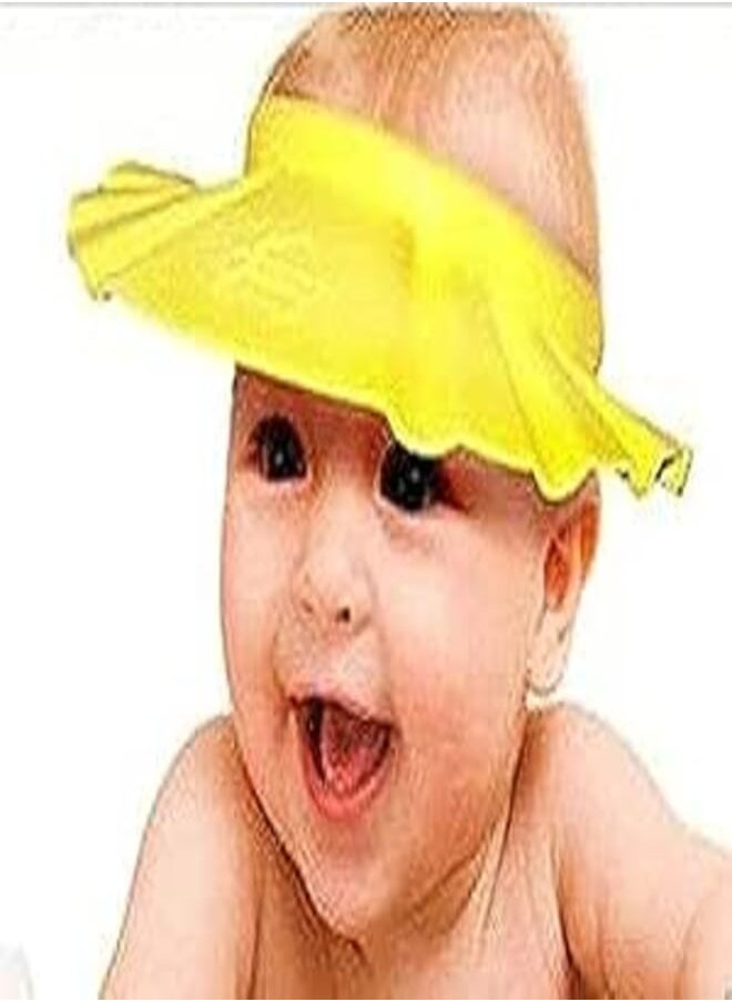 Generic Baby Child Kid Shower Wash Hair Shield Hat Cap GH4955 Yellow 