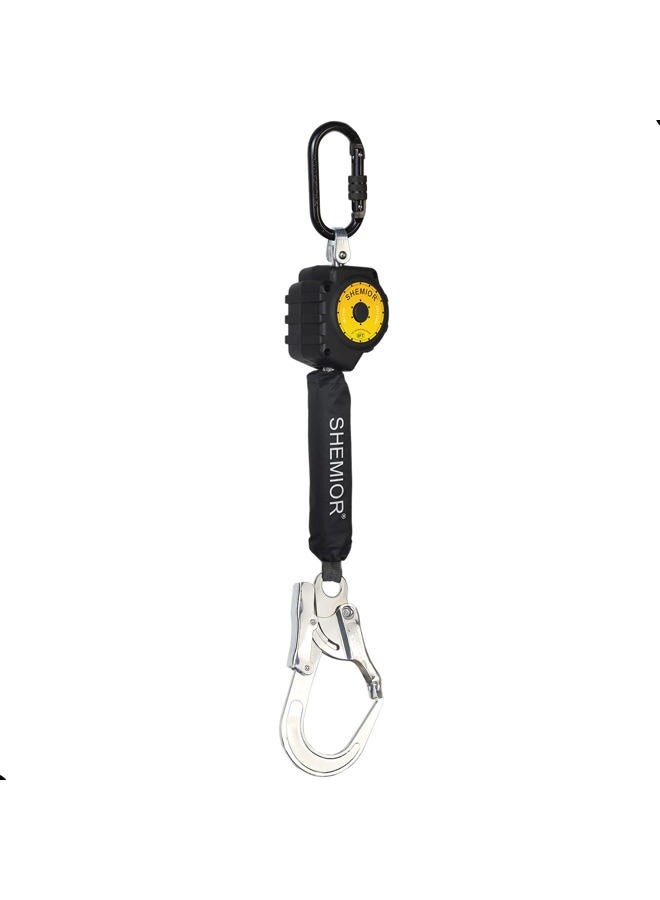 SHEMIOR 6FT Twin-Leg Self Retracting Lifeline, Swivel Top Lightweight Housing, Web SRL ANSI Self Retractable Safety Lanyard, Fall Arrest Protection Gear for Roofing Construction, Rebar Hook - Image 1
