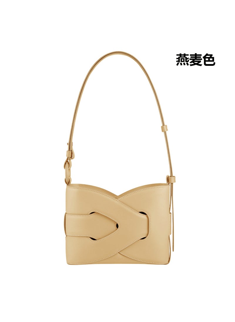 Generic - Polene Nodde Braided Vintage Twist Shoulder Bucket Bag Oatmeal color ※ready stock※ - Image 1