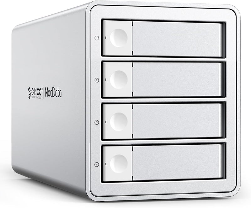 Orico Daisy Chain 4 Bay Hard Drive Enclosure USB 3.1 Gen 2 Aluminum Das Enclosure Support 22TB and Expansion Max Up to 264TB for 3.5-inchs HDD -9948C3 - Image 1