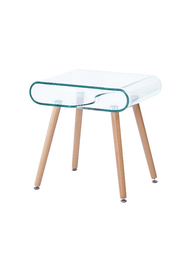 طاولة نهاية الزجاج الواضحة ، طاولة جنب السرير لغرفة النوم ، طاولات جانبية صغيرة على شكل O لغرفة المعيشة ، أريكة منحنية أثاث المكتب المنزلي الحديث - Image 4