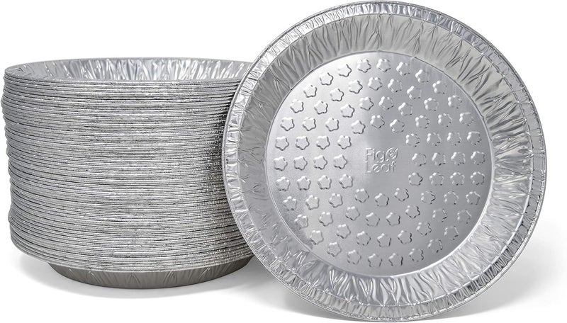 Fig & Leaf (60 Pack) Premium 9-Inch Pie Pans l Disposable Aluminum Foil l Heavy-Duty l Tin Plates for Tart Quiche Pies - Image 1