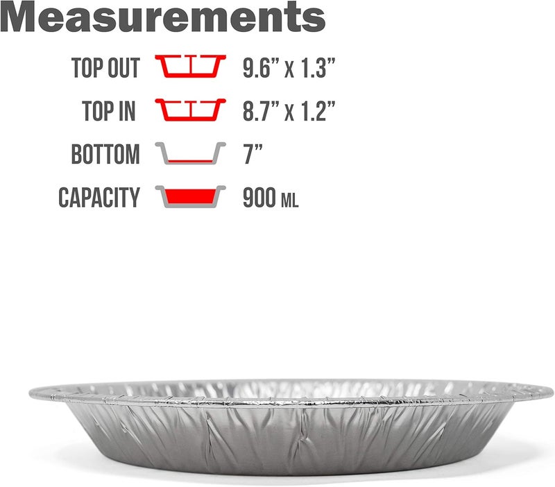 Fig & Leaf (60 Pack) Premium 9-Inch Pie Pans l Disposable Aluminum Foil l Heavy-Duty l Tin Plates for Tart Quiche Pies - Image 2