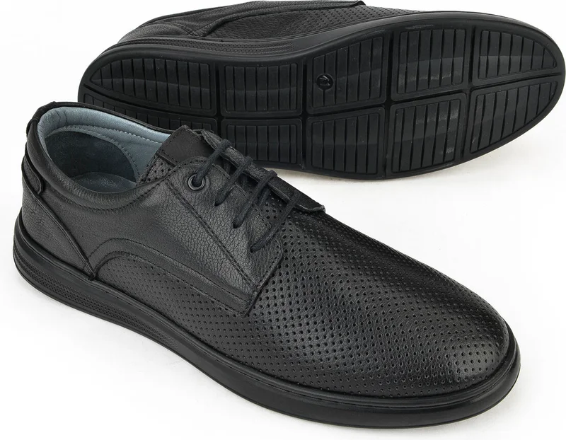 Ziya , Men's Genuine Leather Shoes 1411025Z946 Black
