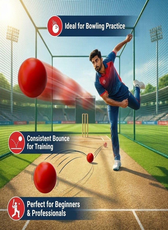 STEFFER Plastic Cricket Training Balls 80gm | Heavy Duty Balls for Practice, Indoor & Outdoor Cricket | Hard Plastic Ball for Bounce & Bowling Drills (Red) (Pack of 12) - Image 4