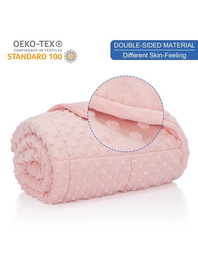 Huloo Sleep Weighted Blanket Twin 15lbs for Adult(48"×78",Pink) Breathable Soft Minky Weighted Throw Blanket for All Season,Heavy Blanket with Premium Glass Beads - Image 2