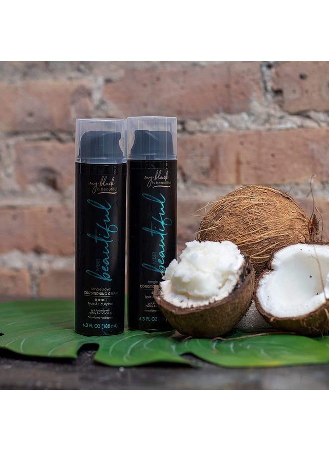 MY BLACK IS BEAUTIFUL Y Black Is Beautiful Nourishing Leavein Conditioning Cream For Curly And Coily Hair With Coconut Oil Honey And Tumeric 6.3 Fl Oz  - Image 5