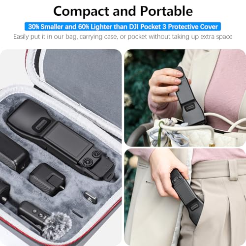 AMAZEAR Gimbal Screen Protective Cover for DJI Osmo Pocket 3 Accessories, Lens Cap Hard Case for Xtra Muse Gimbal Vlog Camera with Soft Lining, Compact Design, Quick Open/Close, Black - Image 3