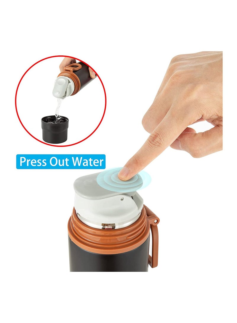 Excefore 450ml Insulated Water Bottle Stainless Steel Vacuum Coffee Cup with Handle, Flask Double Walled Sport Travel Mug with Leakproof Lid, Keep Hot & Cold 12 Hours BPA Free, 15oz - Image 4