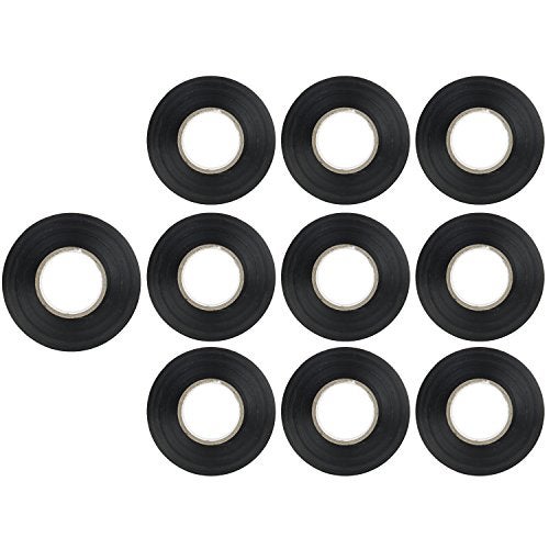 Sunlite 41326-SU 10-Pack PVC Electrical Tape, 60 Feet x 0.75 Inches, for Splicing, Protecting, and Insulating Wires, Abrasion Resistant, Flame Retardant, Weatherproof, UL Listed, Black - Image 1