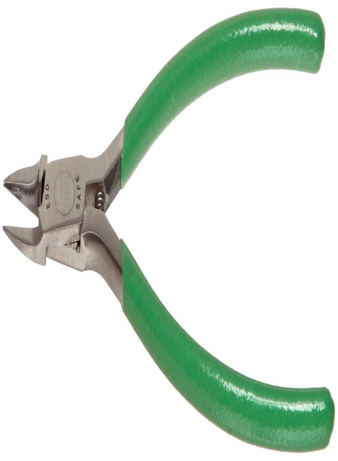 Xcelite MS543JV Relieved Tapered Head Cutter, Diagonal, Flush Jaw, 4" Length, 15/32" Jaw length, Green Cushion Grip, Carded - Image 1