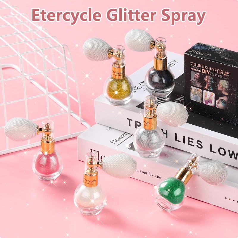 Etercycle Black Body Glitter, Hair Glitter Spray Fine Face Shimmer Powder, Longwear and Quick Drying Body Glitter Sparkly Glitter Gifts for Rave Clothes Nail Art Easter Christmas Halloween Crafts - Image 5