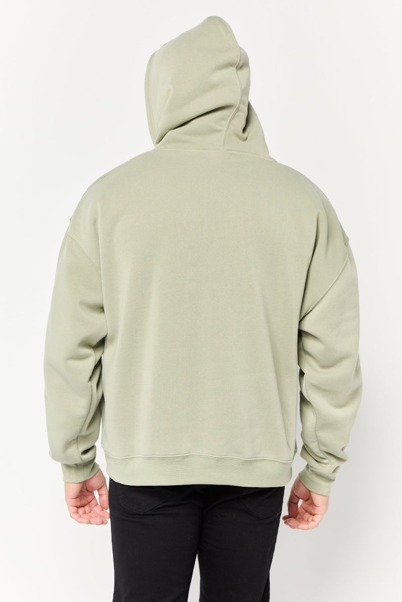 Originals by Brooklyn Cloth Men Embroidered Logo Long Sleeve Hoodie, Sage Green  - Image 4
