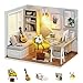 Flever Dollhouse Miniature DIY House Kit Creative Room with Furniture for Romantic Artwork Gift Sunny Study - Image 2