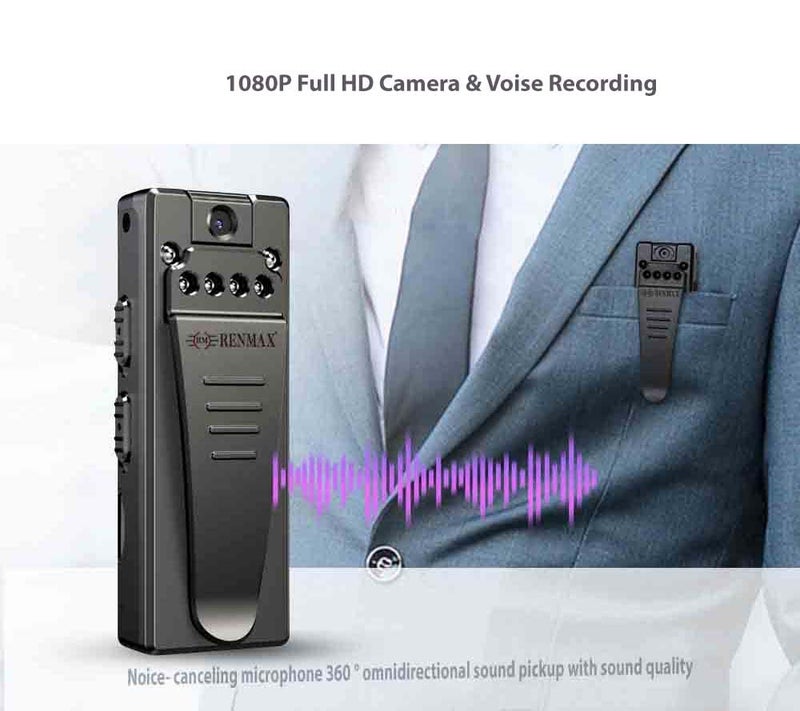 RENMAX 2MP HD 1080P Mini Pocket Camera Recorder IR Night Vision Rechargeable Plastic Black 1 Pc - Image 5