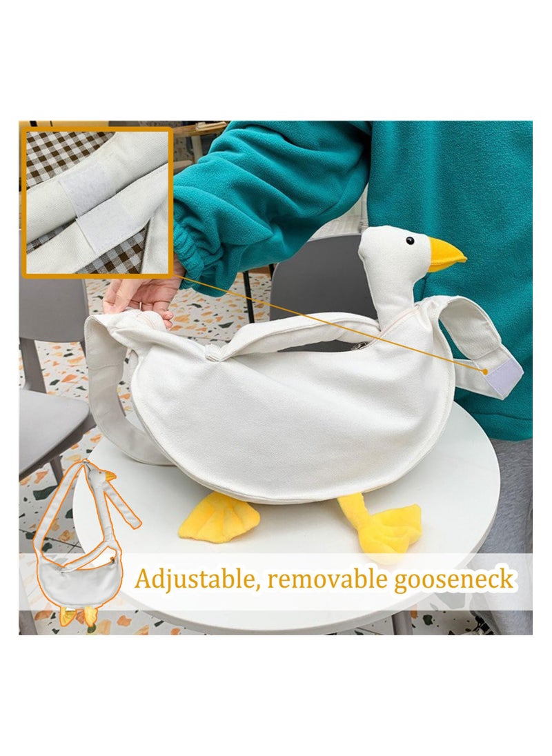 SYOSI Silly Goose Bag, Kawaii Duck Purse, Unisex Funny Goose Canvas Shoulder Bag, Funny Novelty Goose Bag, Adjustable Extra Long Cartoon Goose Crossbody Bag, Goose Animal Bag for Women Gift  - Image 4