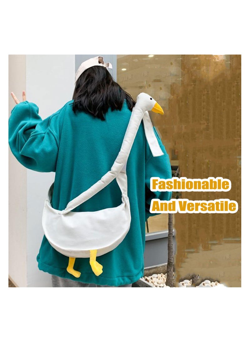 SYOSI Silly Goose Bag, Kawaii Duck Purse, Unisex Funny Goose Canvas Shoulder Bag, Funny Novelty Goose Bag, Adjustable Extra Long Cartoon Goose Crossbody Bag, Goose Animal Bag for Women Gift  - Image 3