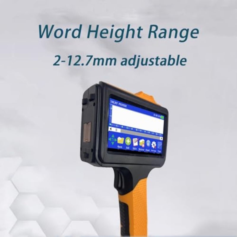 P19 Portable Handheld Inkjet Printer for industrial marking on metal, plastic, cardboard; black ink; 360 rotation, 2-12.7mm print height, anti-slip handle, upgraded cartridge - Image 2