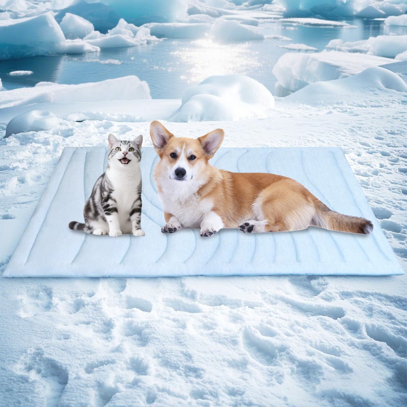 BECEMURU Dog Cooling Mat, Thickened Soft Pet Cooling Pad for Summer, 36"x23" Pet Bed for Crate Kennel Sofa, Non-Gel Coolness, Machine Washable & Durable - Keep Your Pet Cool and Comfortable - Image 1