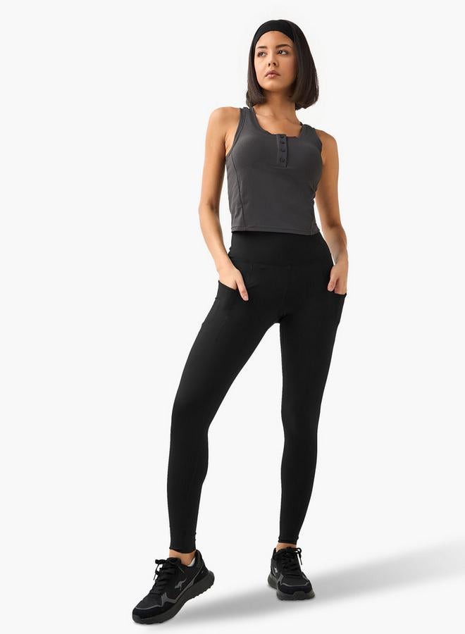 Active Yoga Slim Fit Leggings with Cell Phone Pocket - Image 2