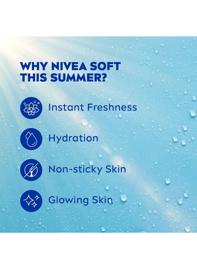NIVEA Soft Light Moisturizer 300ml + 100 ml | For Face, Hand & Body, Instant Hydration | Non-Greasy Cream | With Vitamin E & Jojoba Oil | All Skin Types