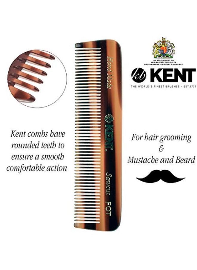 KENT - A Fot Handmade All Fine Tooth Saw Cut Beard Comb - Pocket Comb And Travel Comb - Styling Comb Or Wet Comb For Fine Or Thinning Hair, Beard Care, And Hair Care For The Essential Kent Beard Kit - Image 1