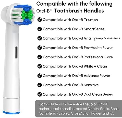 genkent Replacement Toothbrush Heads Compatible with Oral B Braun 20 Pcs Professional Electric Brush Heads for Oral B Replacement Heads Refill Pro 50010001500300037575000700075008000 - Image 2