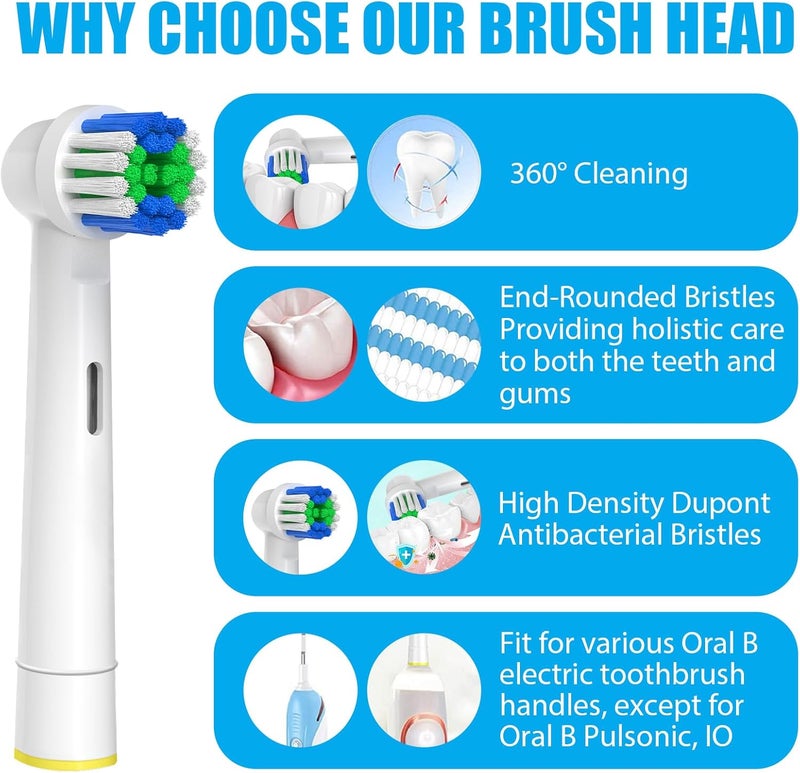 genkent Replacement Toothbrush Heads Compatible with Oral B Braun 20 Pcs Professional Electric Brush Heads for Oral B Replacement Heads Refill Pro 50010001500300037575000700075008000 - Image 3