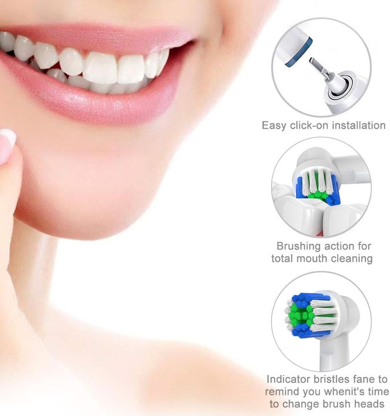 genkent Replacement Toothbrush Heads Compatible with Oral B Braun 20 Pcs Professional Electric Brush Heads for Oral B Replacement Heads Refill Pro 50010001500300037575000700075008000 - Image 4