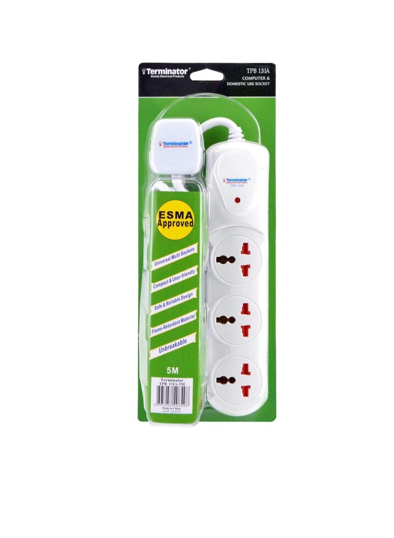 Terminator 3 way power extension outlet TPB 13IA 5M - Image 2