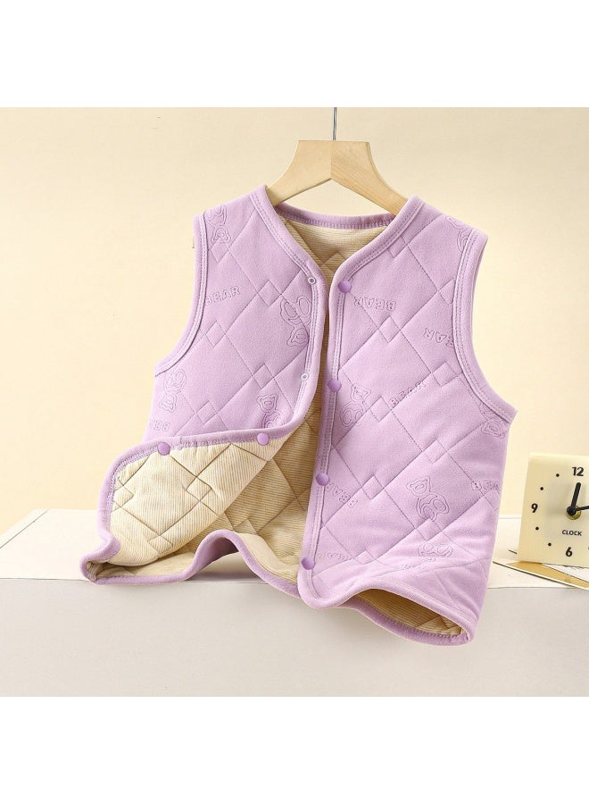 New Winter Quilted Mulberry Silk Thickeneded Can Be Worn Outside And Inside School Uniform Artifact To Heattech Boys And Girls Vest Set