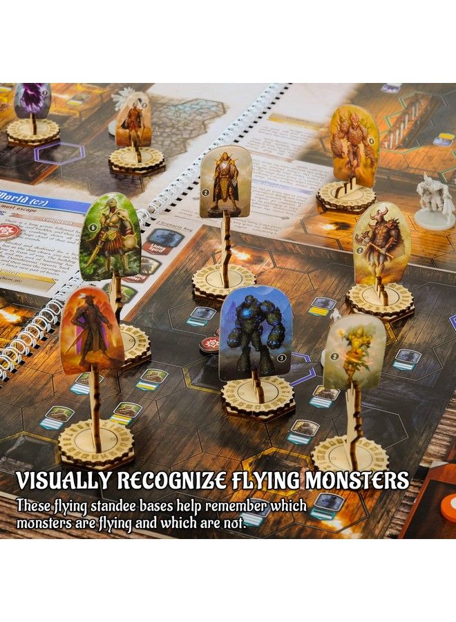 CZYY Monster Standees And Flying Stand Bases With Health Tracker And Status Token Slots Set Of 30 Wooden Upgrade Accessories For Gloomhaven And Frosthaven - Image 5