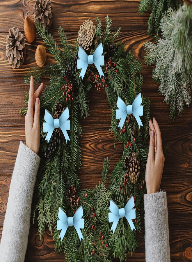 Hying Christmas Light Blue Ribbons for Crafting, 3/8" × 25 Yards Blue Velvet Ribbon Winter Holiday Craft Ribbons for Gift Wrapping DIY Wreath Baby Shower Decorations - Image 3
