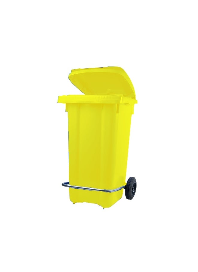 Ethic Solutions Eco-Friendly Pedal Waste Bin – - Yellow - 80L – Recycled Plastic with Foot Pedal 