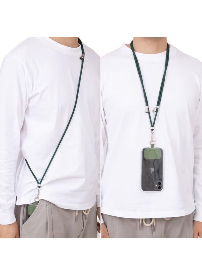 Dipple Dipuer Phone Strap, Neck Strap, Crossbody, Adjustable, Anti-Loss, Versatile Phone Case, Durable, Long Style, Dark Green, Long Version [Ring Holder + Clip] - Image 1