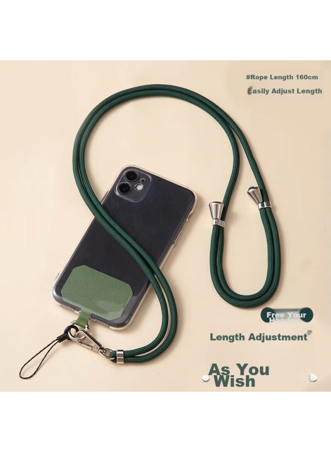 Dipple Dipuer Phone Strap, Neck Strap, Crossbody, Adjustable, Anti-loss, Versatile Phone Case, Durable, Long Style, Dark Green, Long Version - Image 1