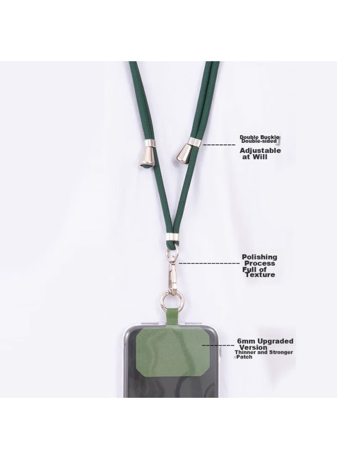 Dipple Dipuer Phone Strap, Neck Strap, Crossbody, Adjustable, Anti-loss, Versatile Phone Case, Durable, Long Style, Dark Green, Long Version - Image 2