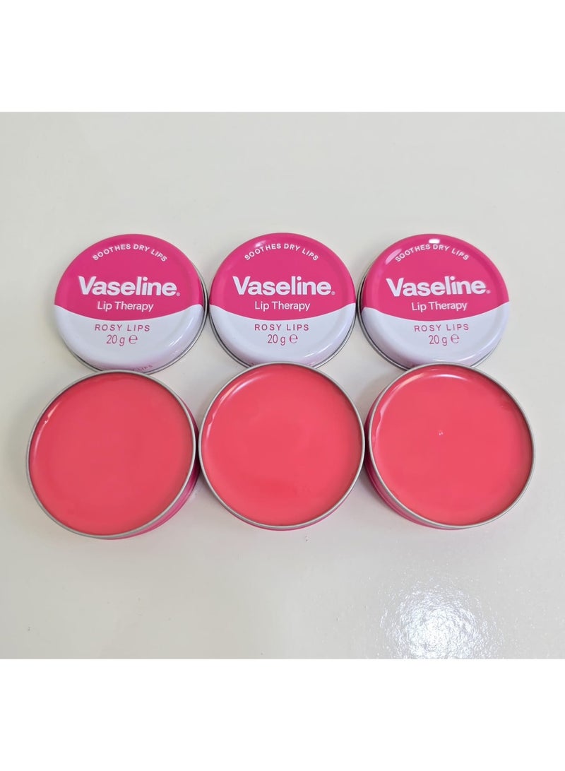 فازلين مرطب الشفاه الوردي – نعومة، ترطيب، ولمسة وردية في كل لمسة مكون من 3 قطع 20جرام - Image 1