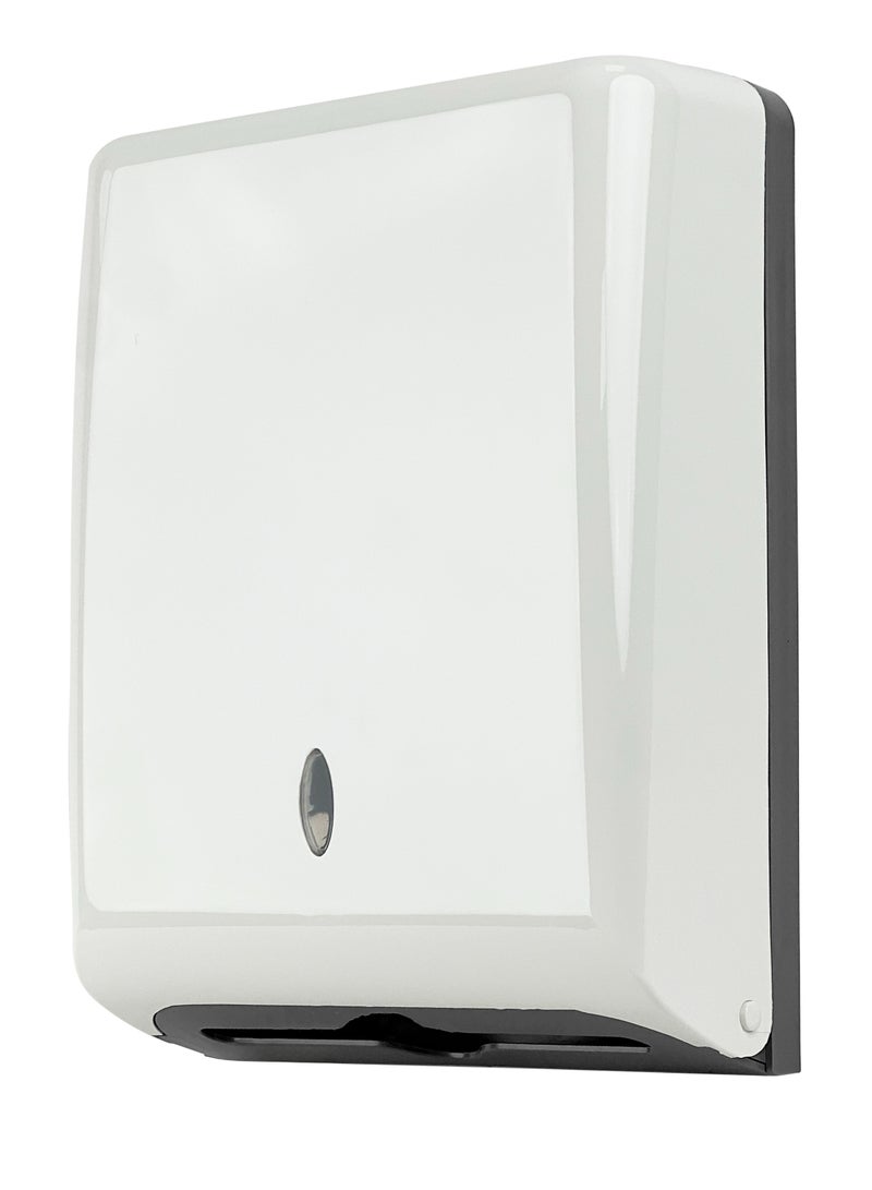 C-Fold Tissue Dispenser | Interfolded Dispensing Mechanism | Durable Plastic Construction | See-Through Panel | Wall-Mountable | Suitable For Homes, Offices, Hotels, & More - Image 1