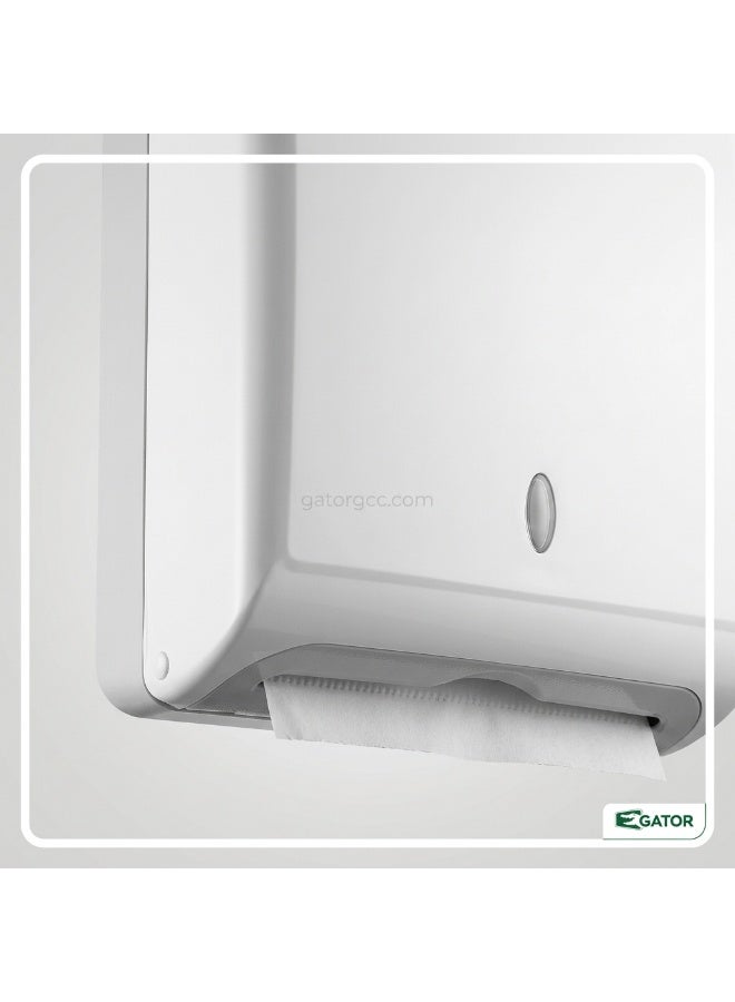 Gator C-Fold Tissue Dispenser | Interfolded Dispensing Mechanism | Durable Plastic Construction | See-Through Panel | Wall-Mountable | Suitable For Homes, Offices, Hotels, & More - Image 4