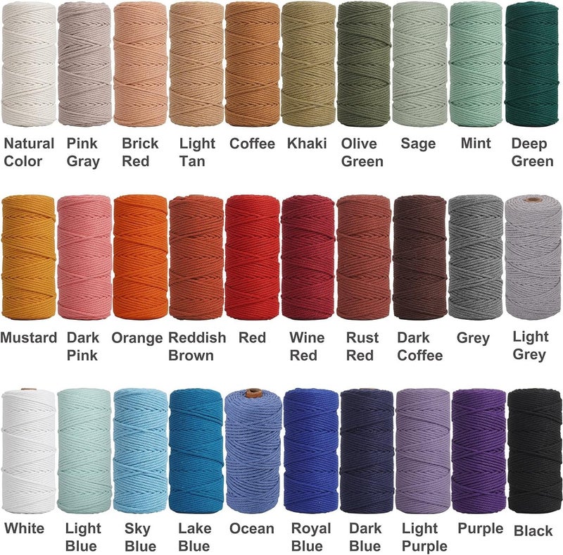 NOANTA Hot Pink Macrame Cord 4mm x 109yards, Colored Macrame Rope, Cotton Cord Macrame Yarn, Colorful Cotton Craft Cord for Wall Hanging, Plant Hangers, Crafts, Knitting - Image 4