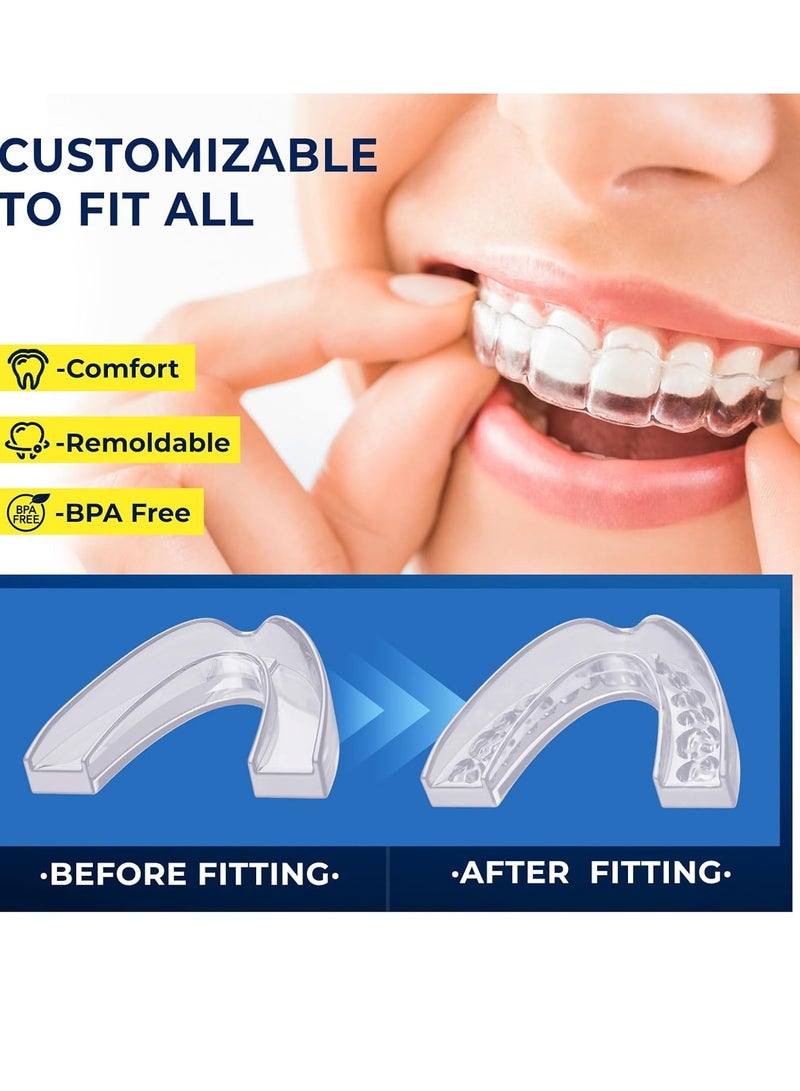 Reazeal Mouth Guard for Grinding Teeth at Night: Dental Guard for Sleeping at Night - Nighttime Protection for Teeth with 12 Cleaning Tablets - Image 2