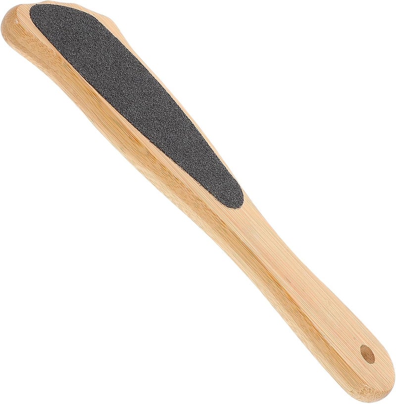 Dual-Sided Handle Foot Scrubber and Sandpaper Foot File Callus Remover for Home Spa Pedicure Dead Skin Exfoliator in Beige - Image 1